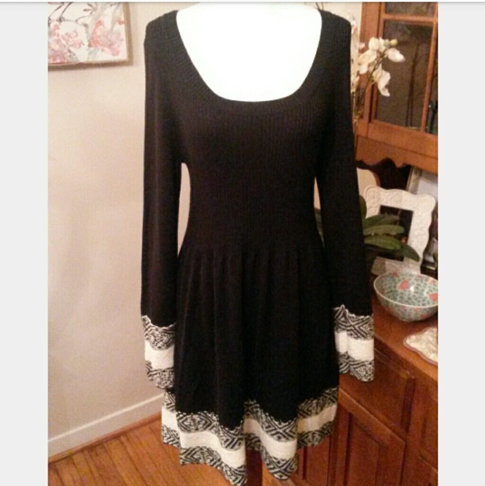 Boho Sweater Dress Beautifully Embroidered
